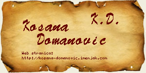 Kosana Domanović vizit kartica